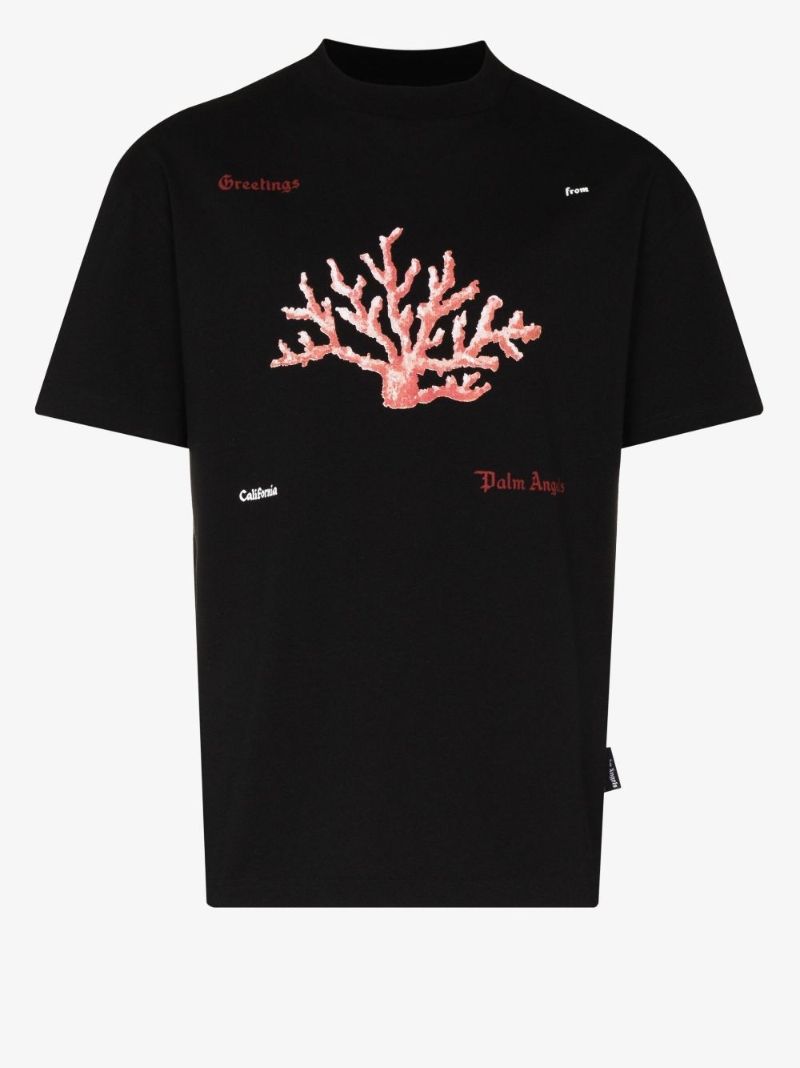 Coral Print Cotton T-shirt