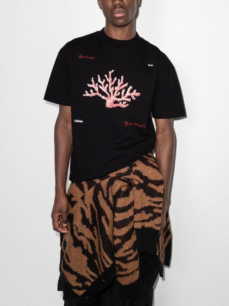 Coral Print Cotton T-shirt