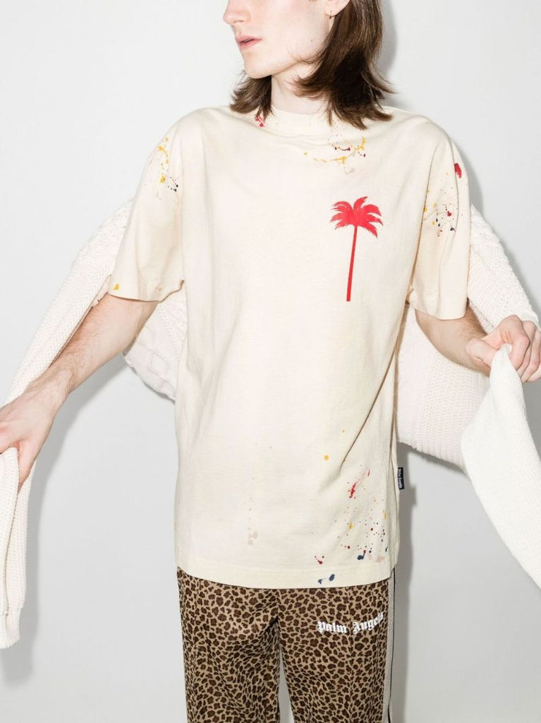 Painted Palm Tree Cotton T-shirt