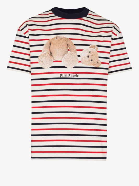 Teddy Bear Striped Cotton T-shirt