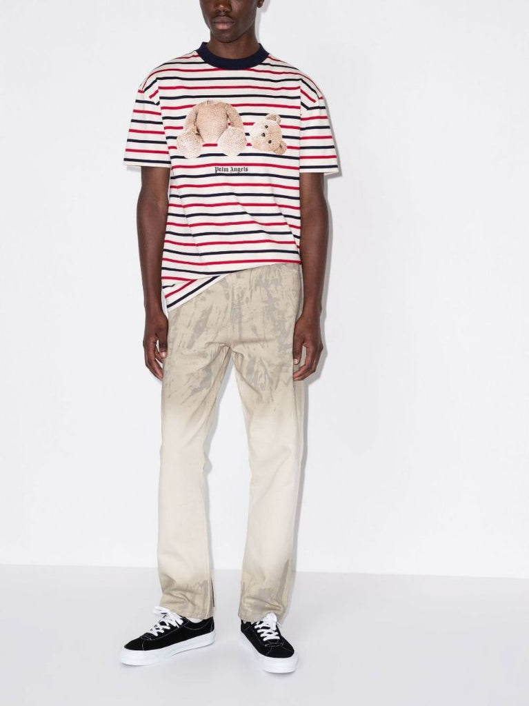 Teddy Bear Striped Cotton T-shirt
