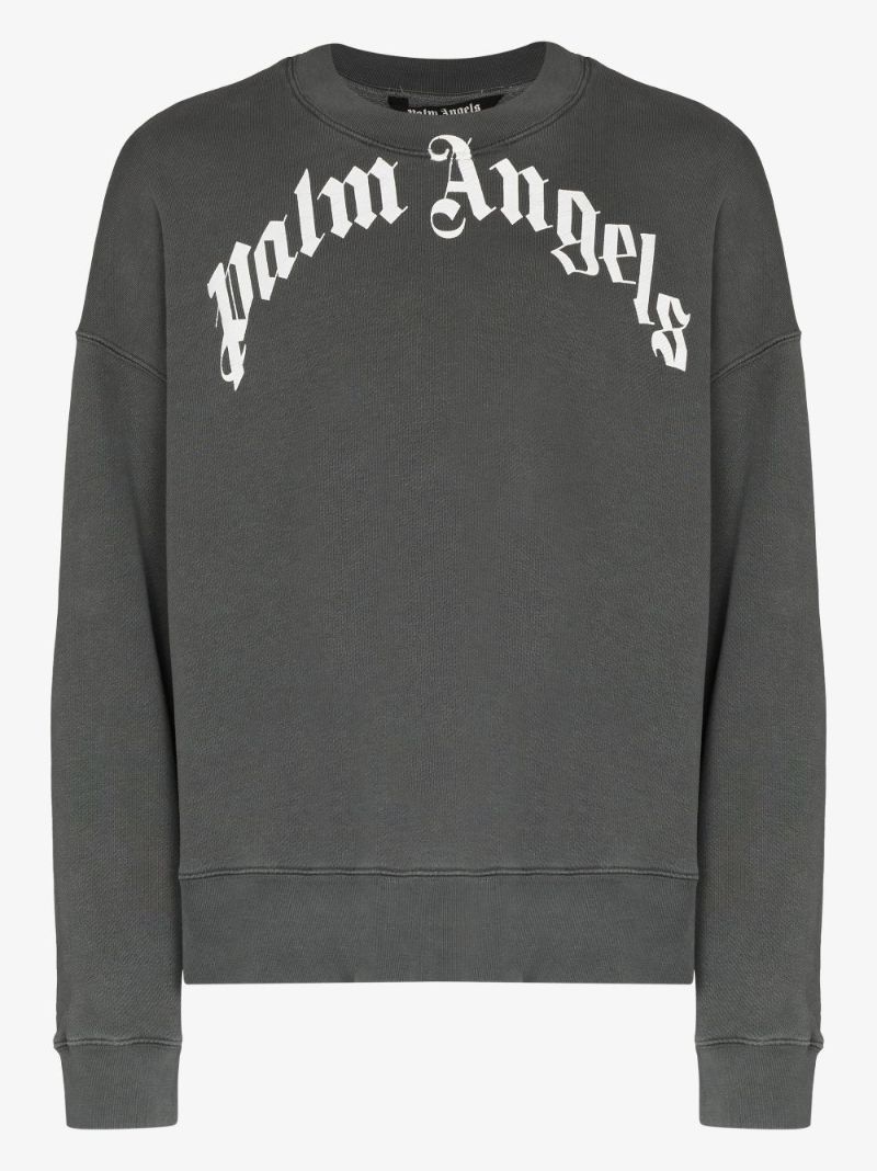 Curved-logo Cotton Sweatshirt