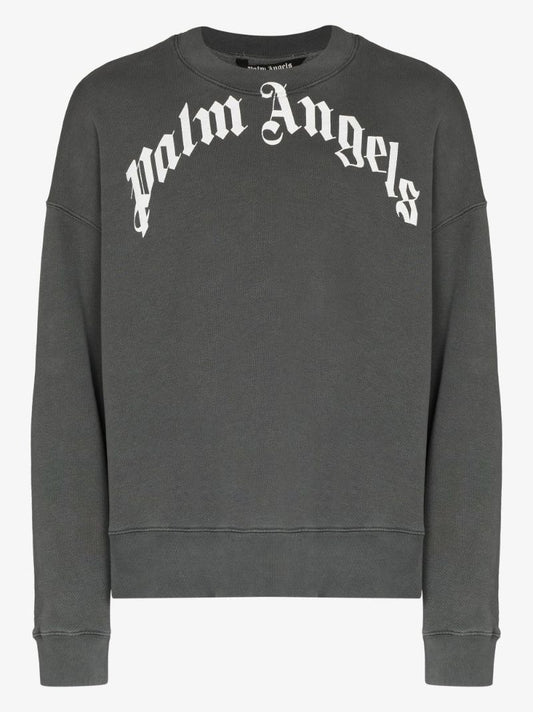 Curved-logo Cotton Sweatshirt