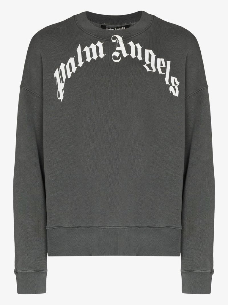 Curved-logo Cotton Sweatshirt