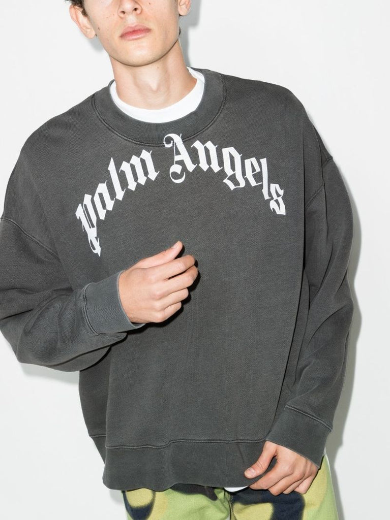 Curved-logo Cotton Sweatshirt