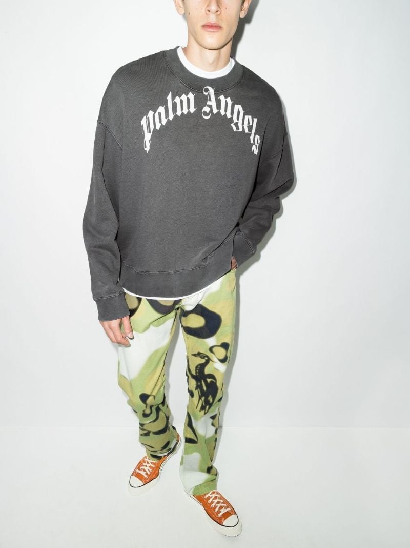Curved-logo Cotton Sweatshirt