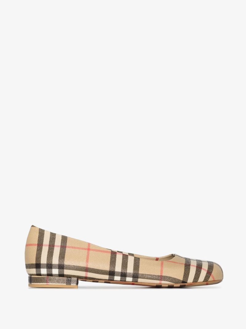 Neutral Vintage Check Pumps