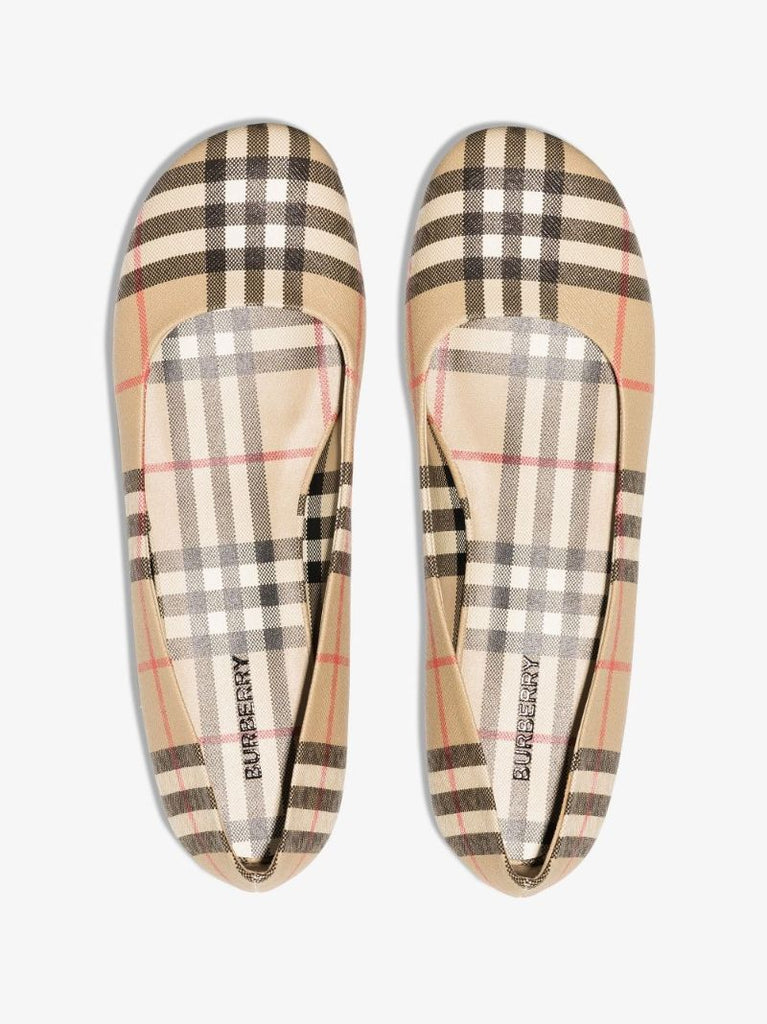 Neutral Vintage Check Pumps