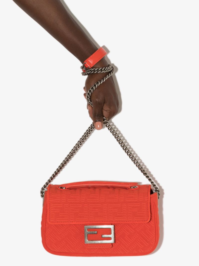 Pink Baguette Chain Shoulder Bag