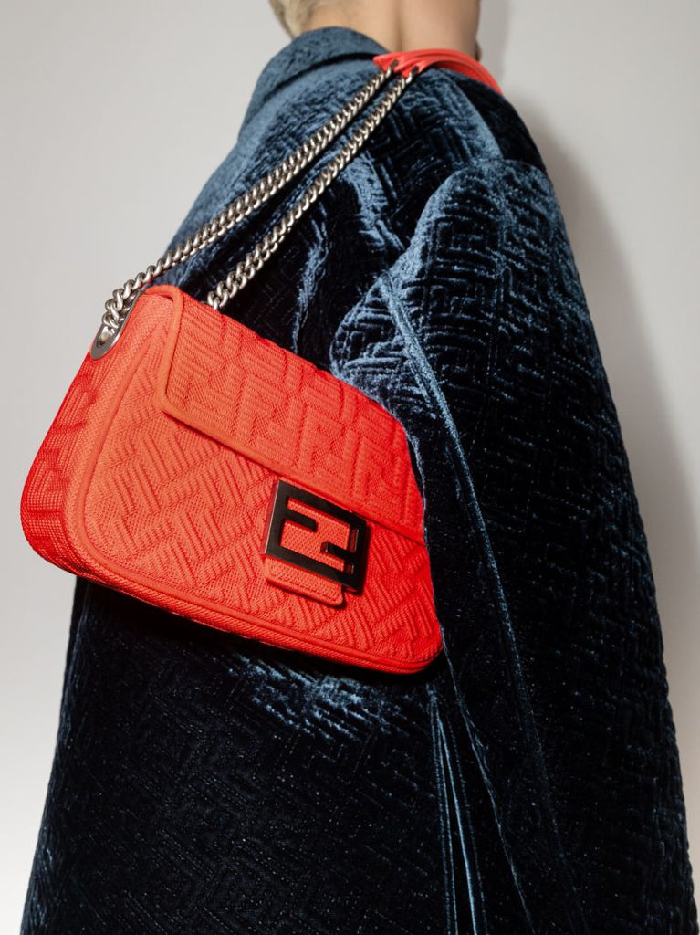 Pink Baguette Chain Shoulder Bag