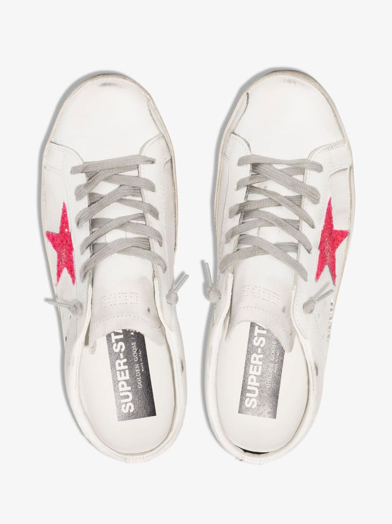 White Super-star Sabot Leather Sneakers