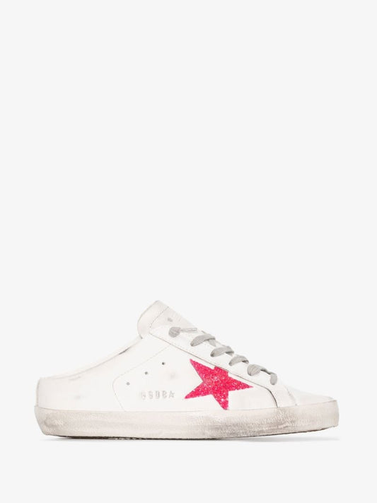 White Super-star Sabot Leather Sneakers