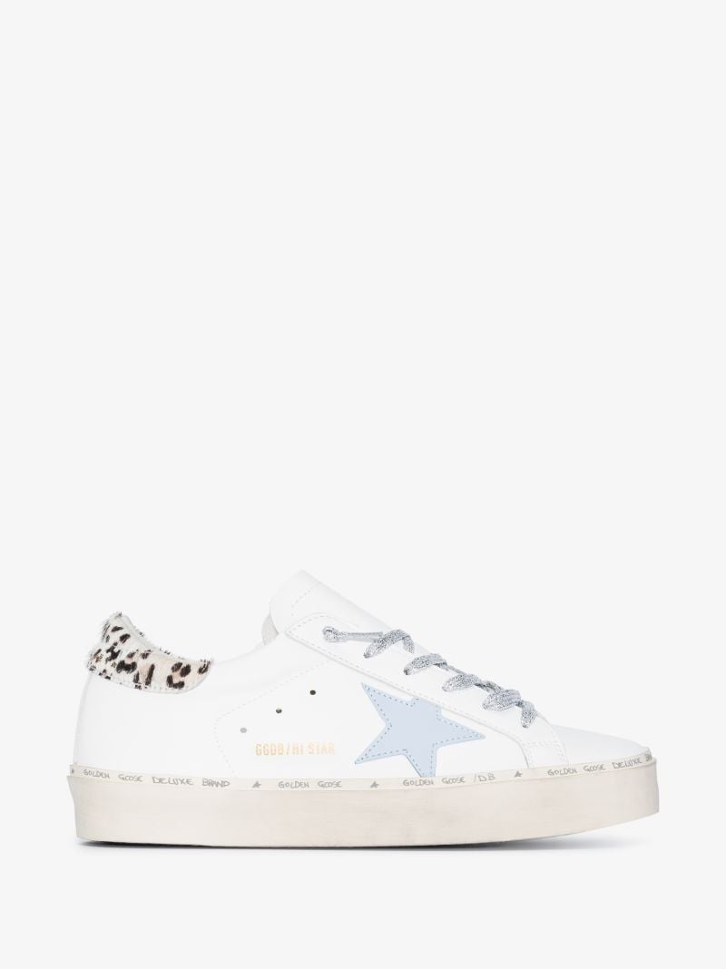 White Hi Star Low Top Leather Sneakers