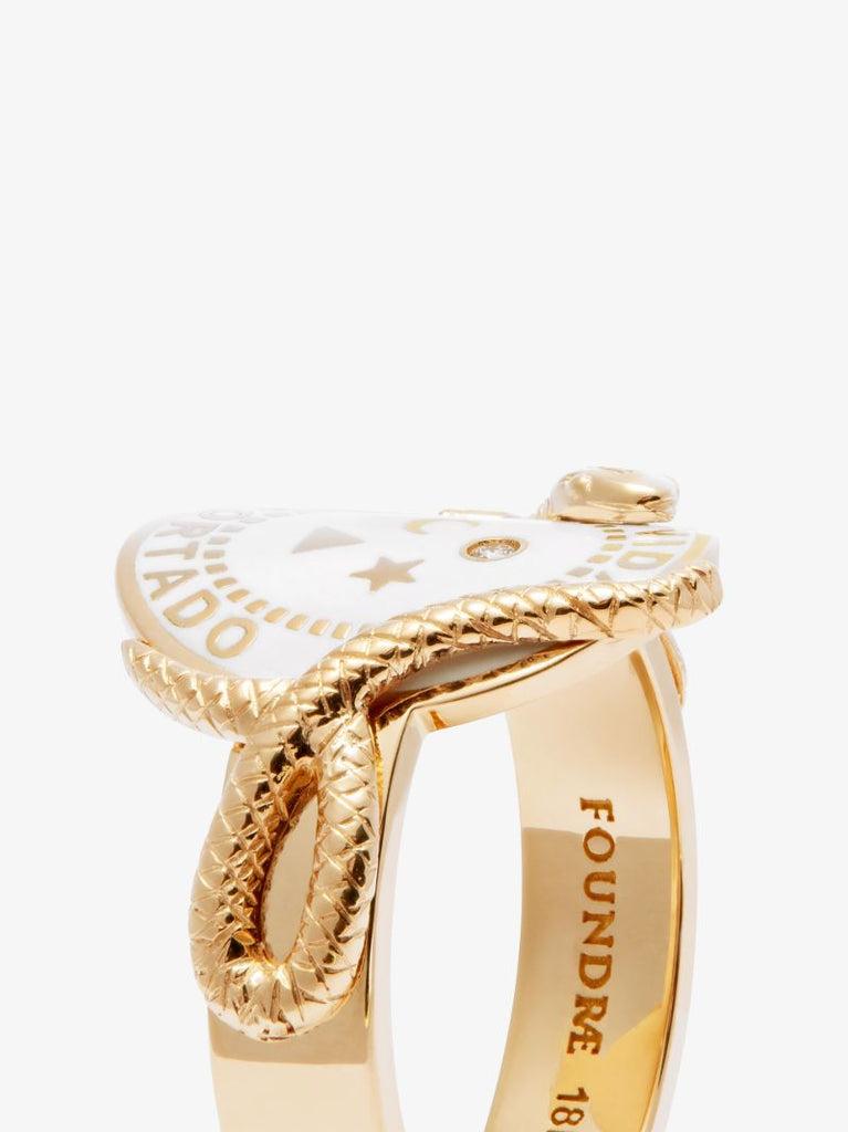 18k Yellow Gold Wholeness Cigar Band Diamond Ring