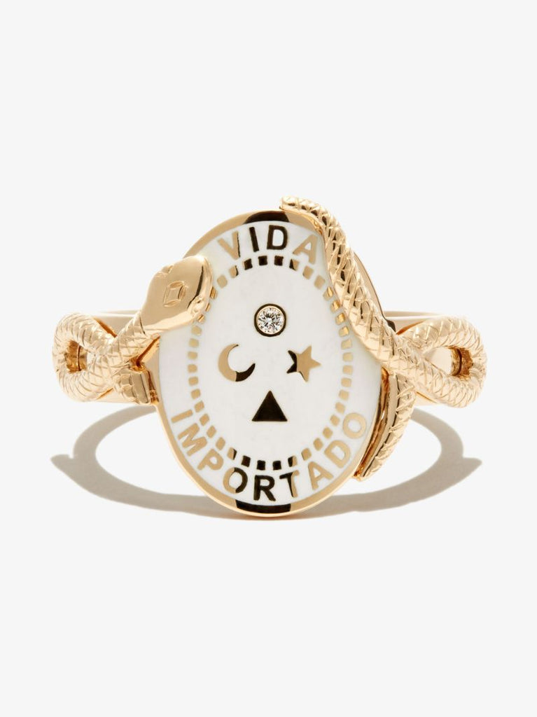 18k Yellow Gold Wholeness Cigar Band Diamond Ring