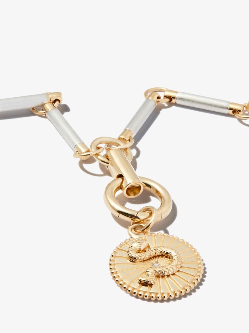 18k Yellow Gold Wholeness Element Chain Diamond Necklace