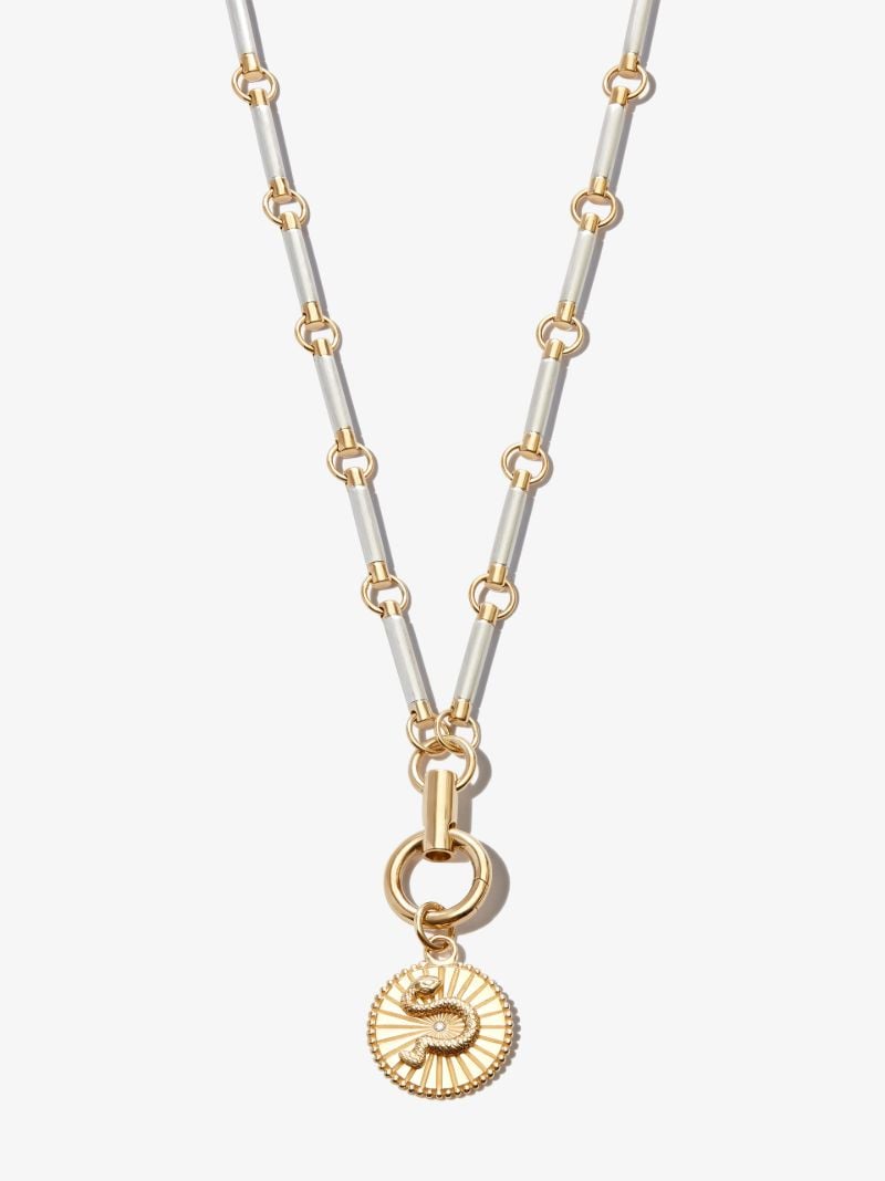 18k Yellow Gold Wholeness Element Chain Diamond Necklace