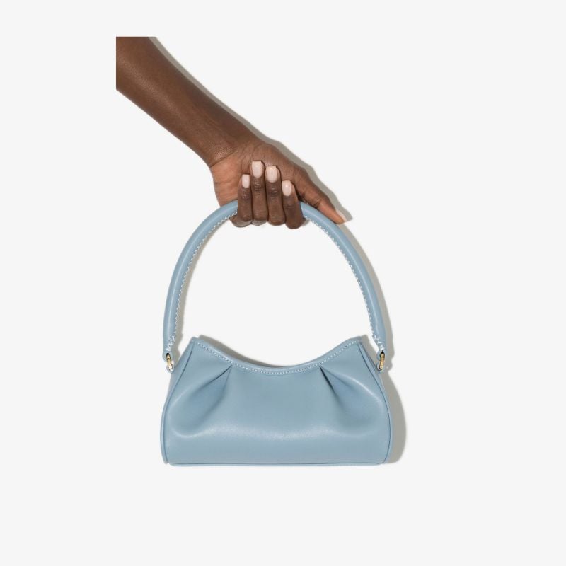 Blue Dimple Small Leather Shoulder Bag