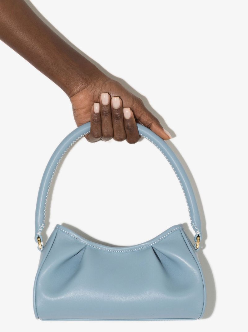 Blue Dimple Small Leather Shoulder Bag