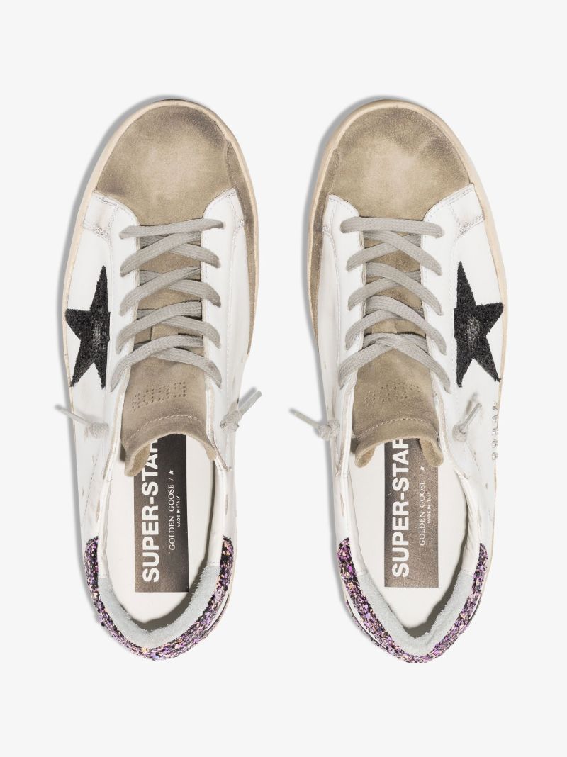 White Super-star Glitter Leather Sneakers