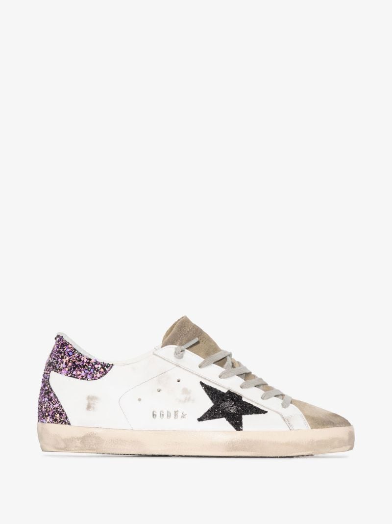 White Super-star Glitter Leather Sneakers