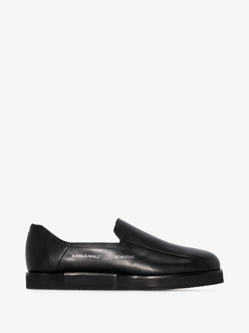 Black Geometric Model 3 Leather Loafers