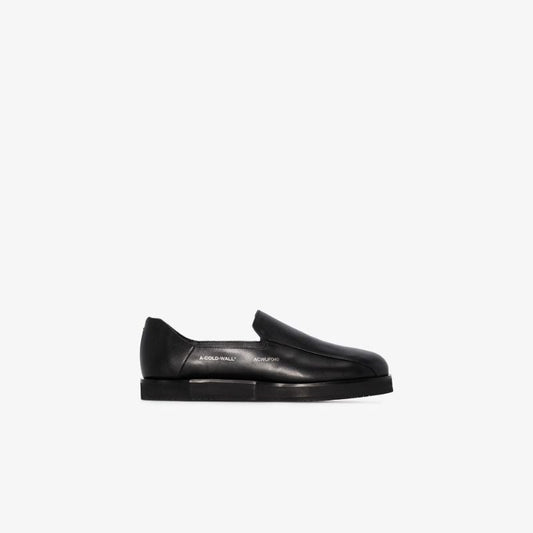 Black Geometric Model 3 Leather Loafers