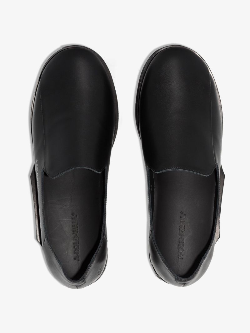 Black Geometric Model 3 Leather Loafers