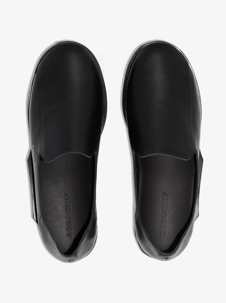 Black Geometric Model 3 Leather Loafers