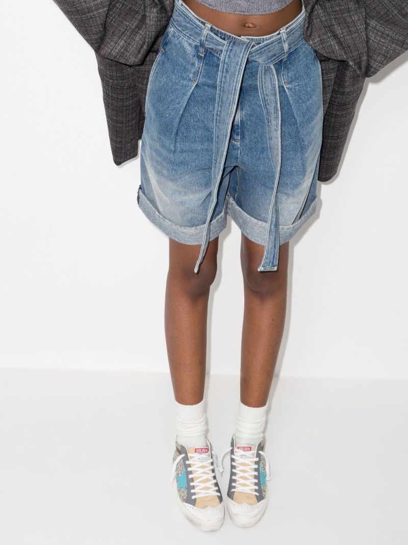 Silver Mid-star Leather Sneakers
