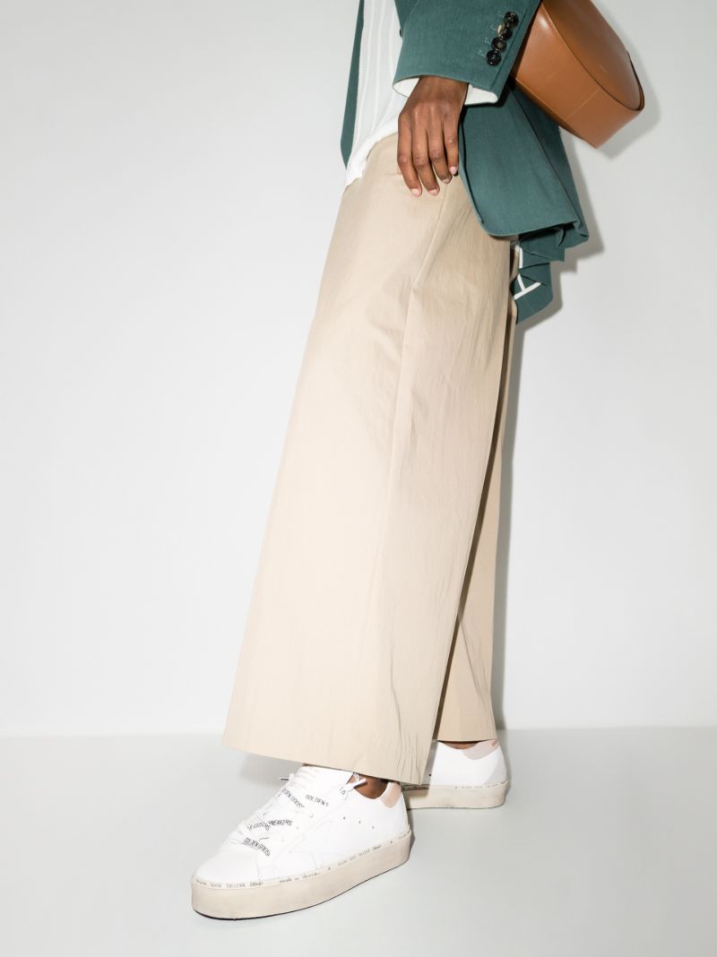 White Hi-star Leather Low Top Sneakers