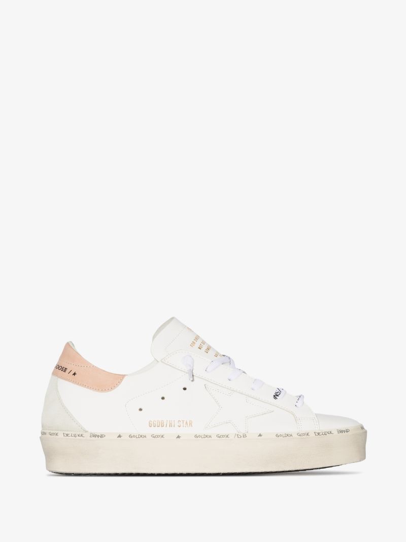 White Hi-star Leather Low Top Sneakers