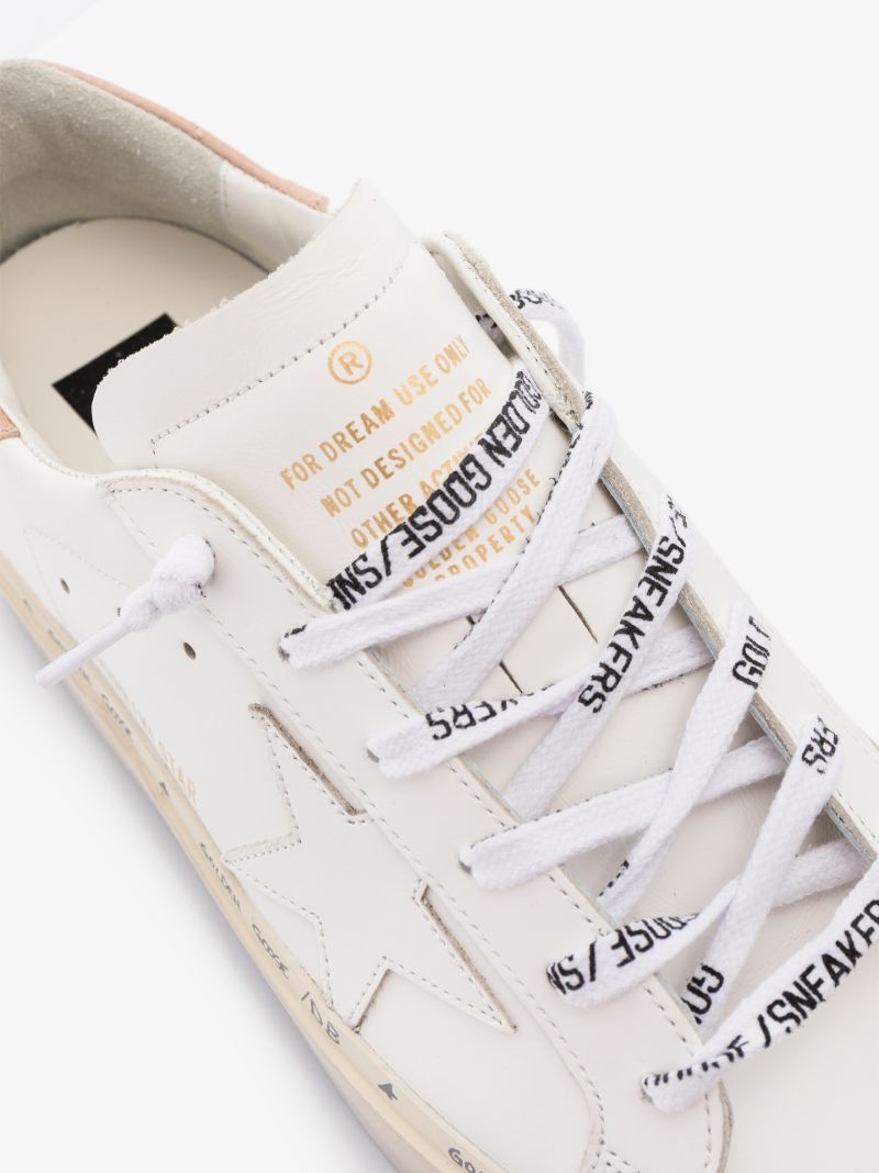 White Hi-star Leather Low Top Sneakers