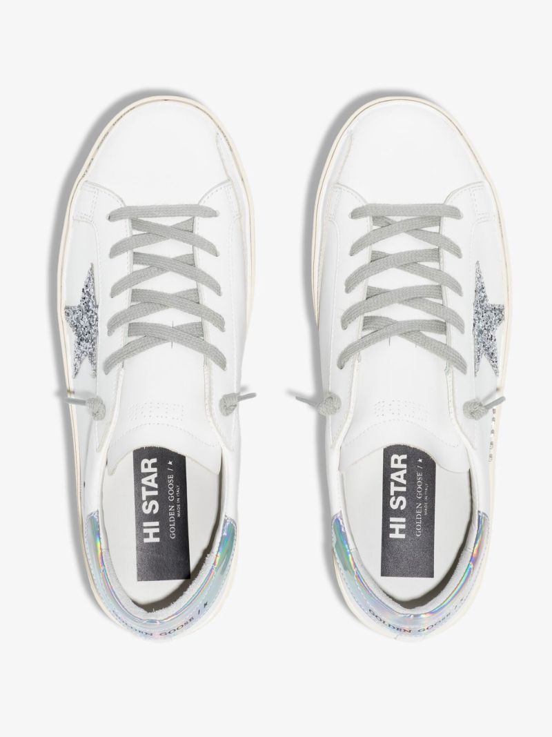 White Hi Star Low Top Leather Sneakers