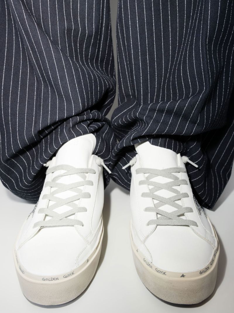 White Hi Star Low Top Leather Sneakers