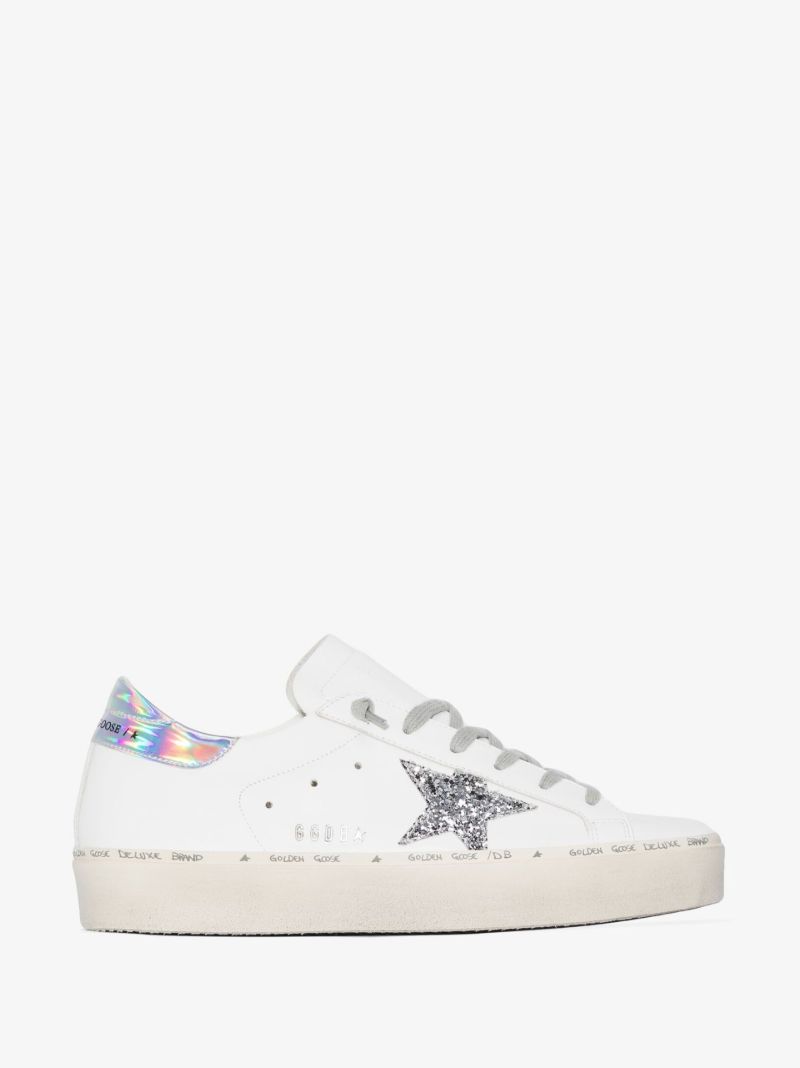 White Hi Star Low Top Leather Sneakers