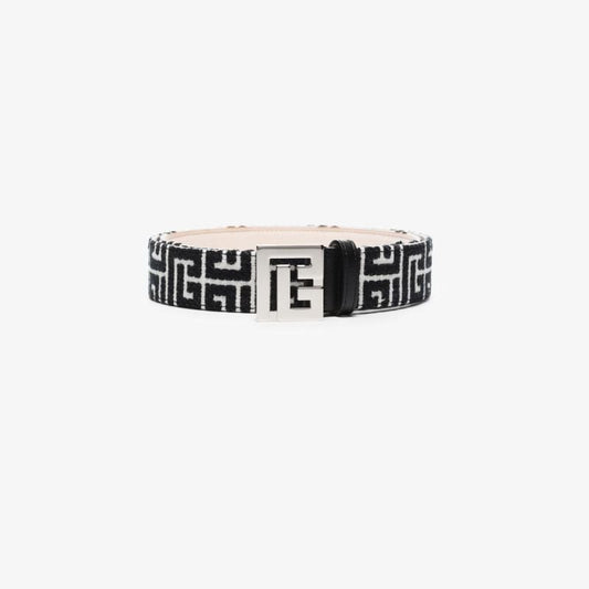 Black Logo Jacquard Belt