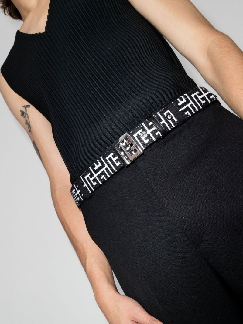 Black Logo Jacquard Belt