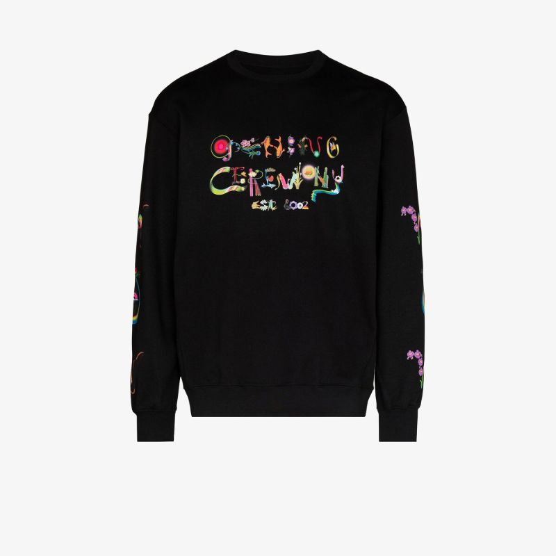 Name Painting Floral Graphic Cotton Sweatshirt