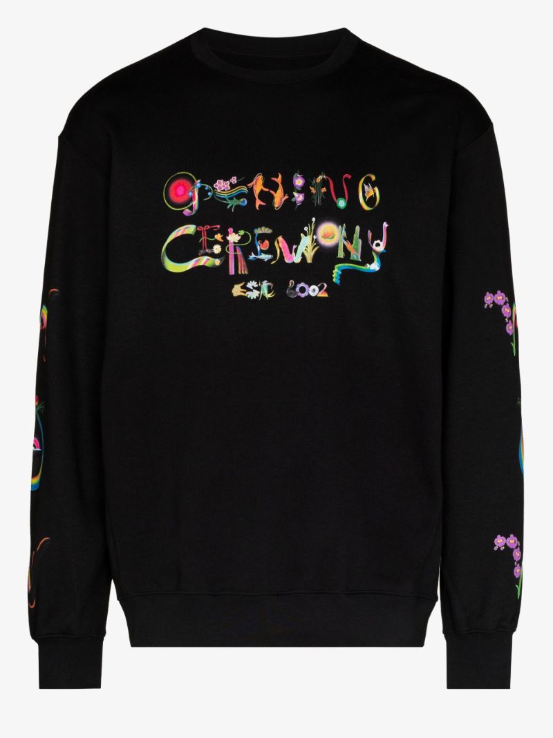 Name Painting Floral Graphic Cotton Sweatshirt