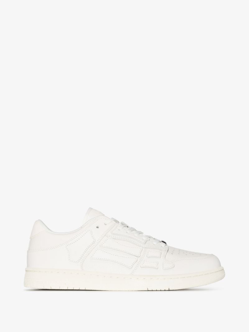 White Skel-top Low Leather Sneakers
