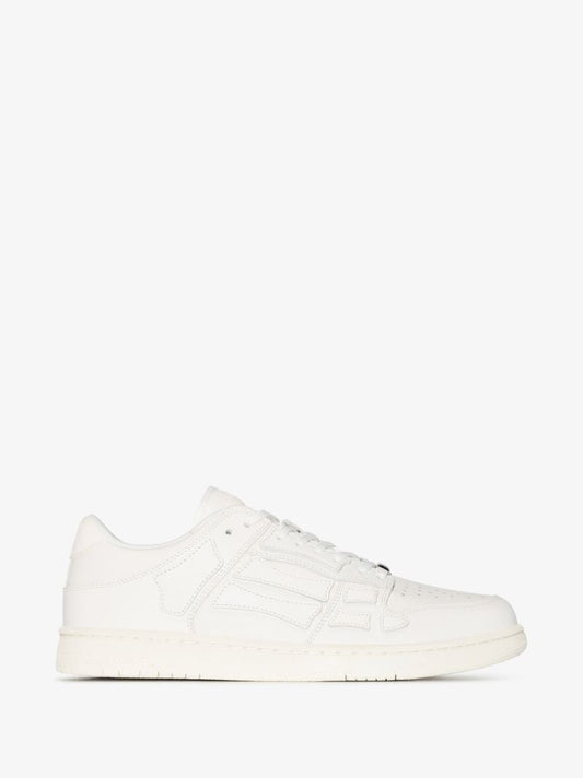 White Skel-top Low Leather Sneakers