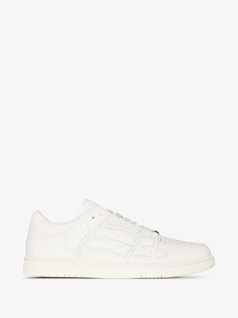 White Skel-top Low Leather Sneakers