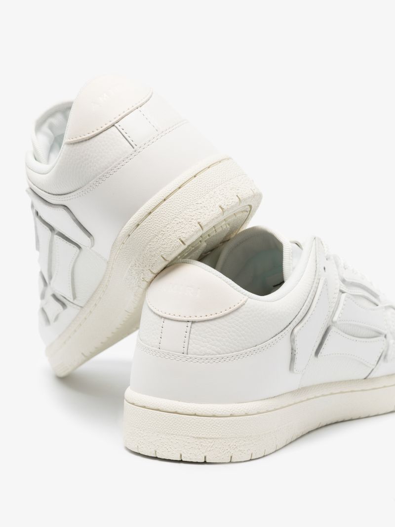 White Skel-top Low Leather Sneakers