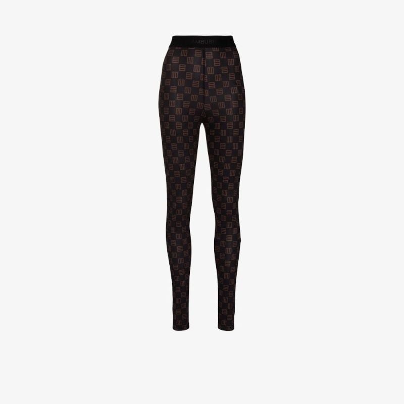High Waist Monogram Print Leggings