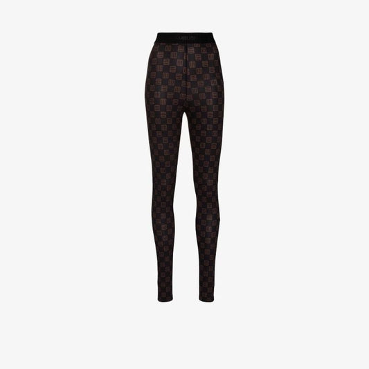 High Waist Monogram Print Leggings