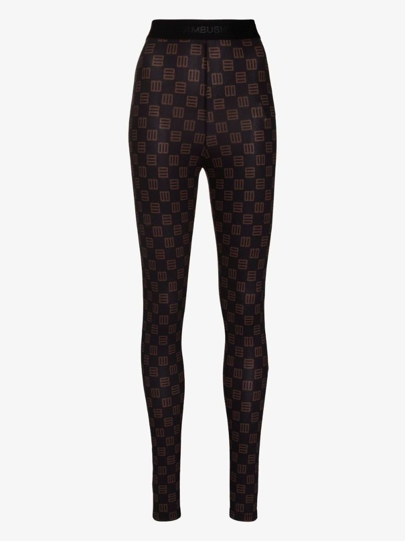 High Waist Monogram Print Leggings
