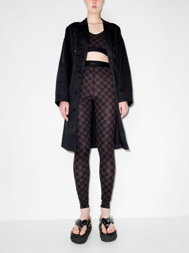 High Waist Monogram Print Leggings