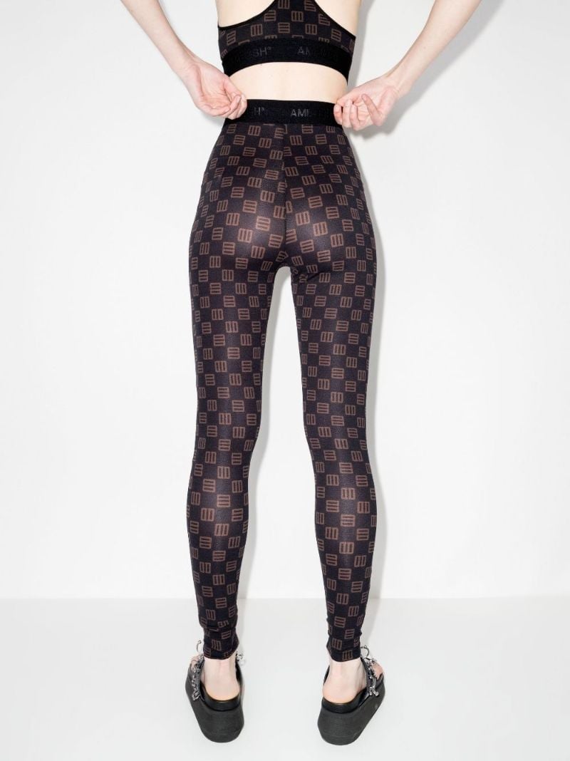 High Waist Monogram Print Leggings