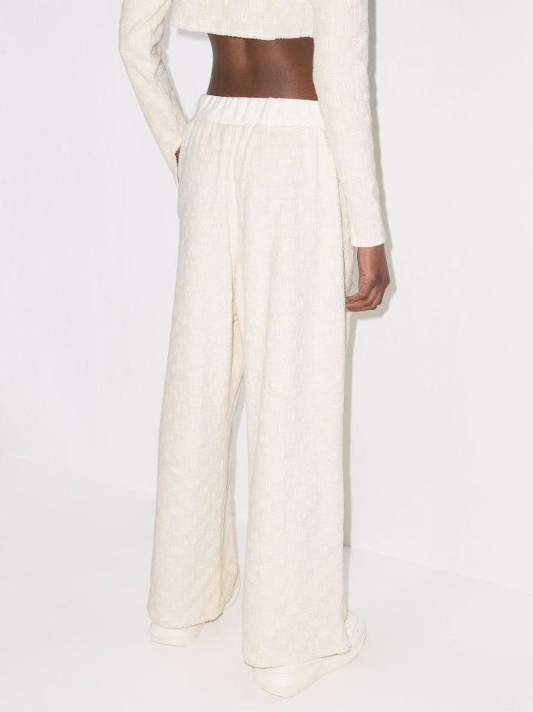 Wide Leg Jacquard Track Pants